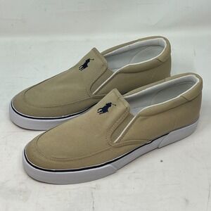 Polo Sport Ralph Lauren Slip-On Shoes Men's‎ Size 11.5D Beige Canvas VTG NEW!